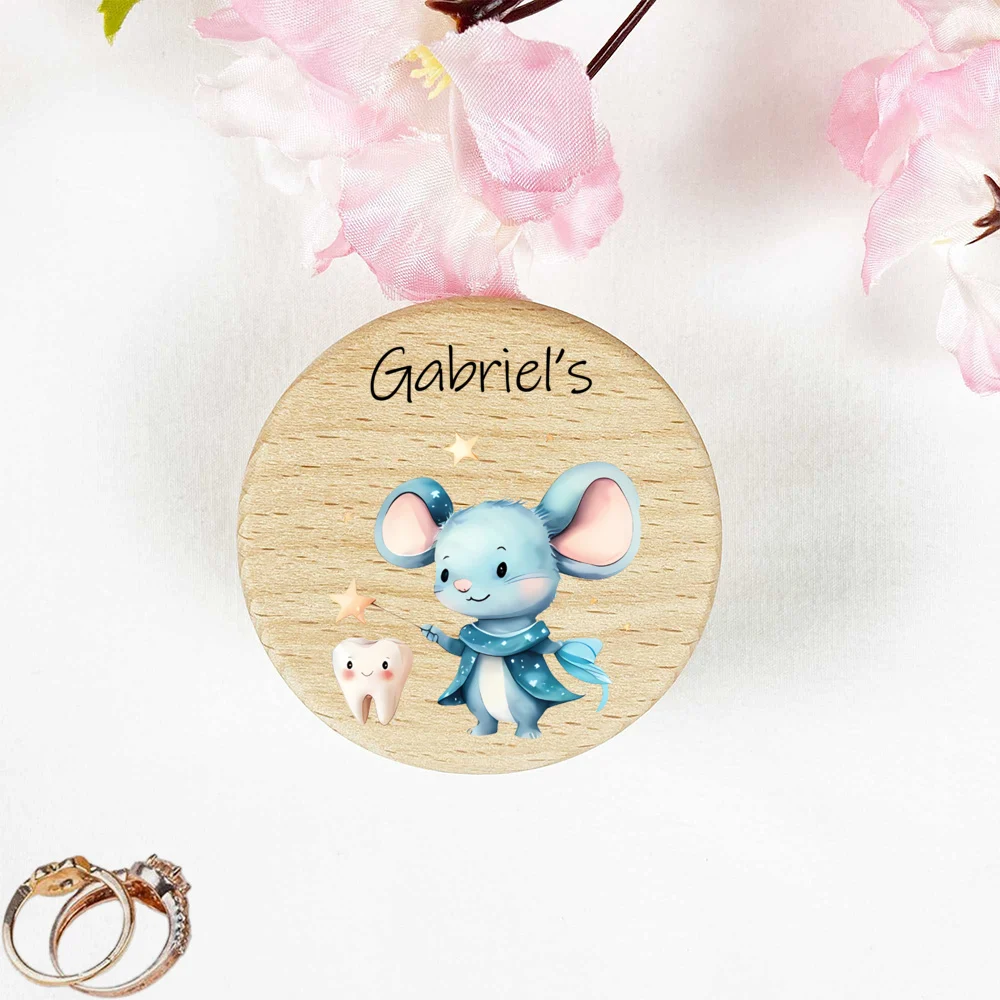 Custom Wooden Baby Teeth Storage Box Baby Wooden Milk Teeth Box First Tooth Storage Tooth Fairy Trays Gifts for Kids