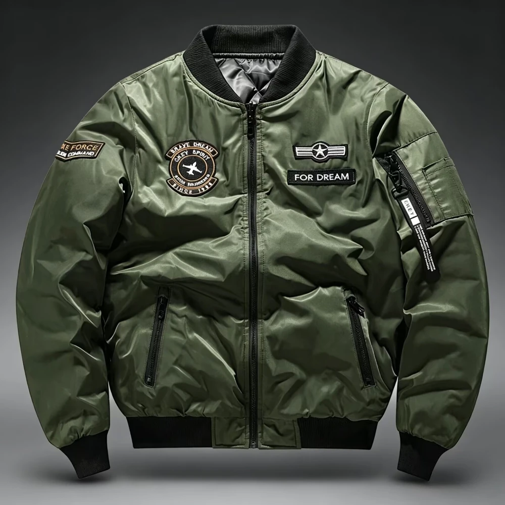 

Men's Reversible Pilot Air Jacket Winter Military Tactical Male Army MA-1 Flight Bomber Jacket Baseball Varsity College Coat Men