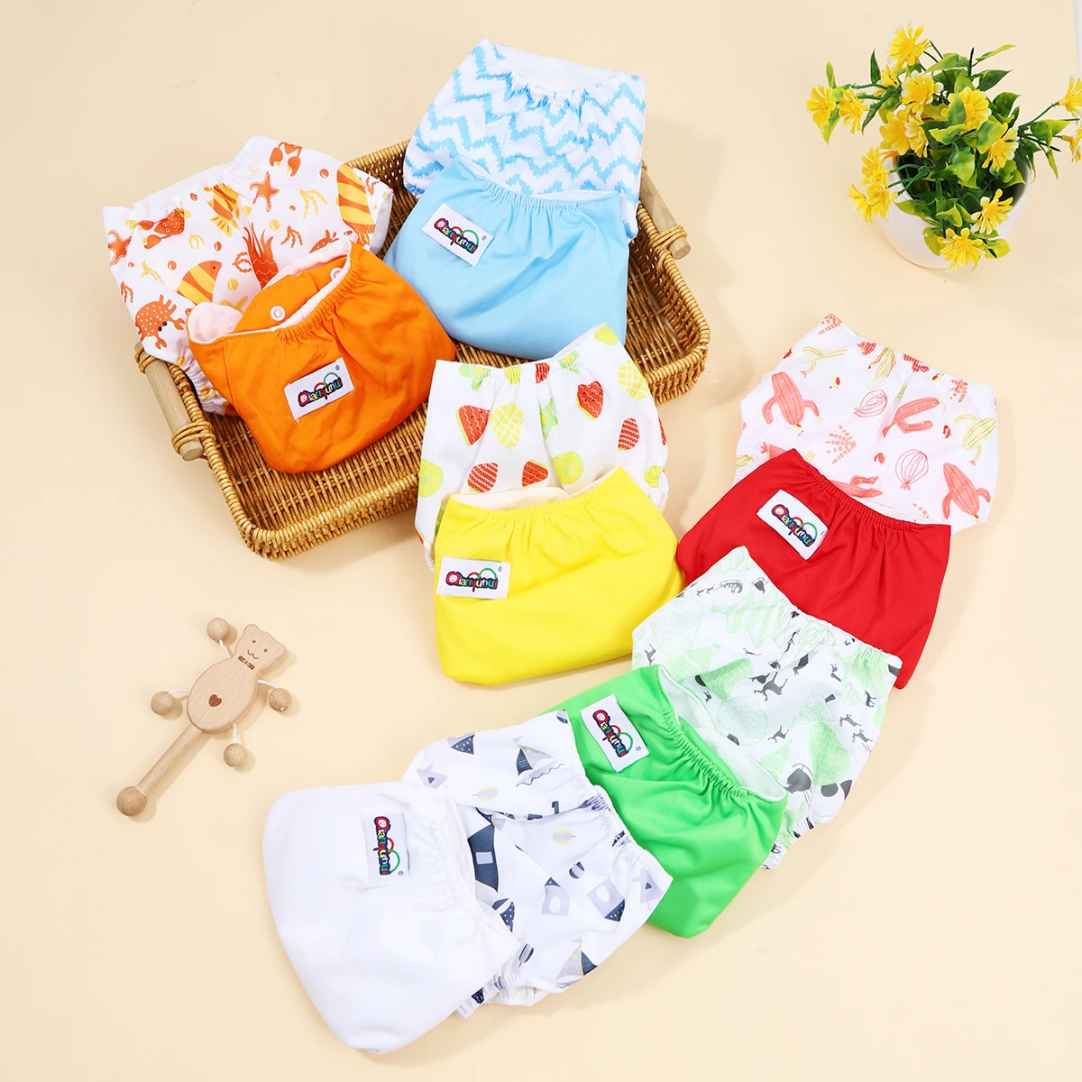 

2pcs Baby Training Pants Buttons Diaper Baby Underwear Washable Breathable Diaper Pants Baby Diapers Cotton Learning Trousers
