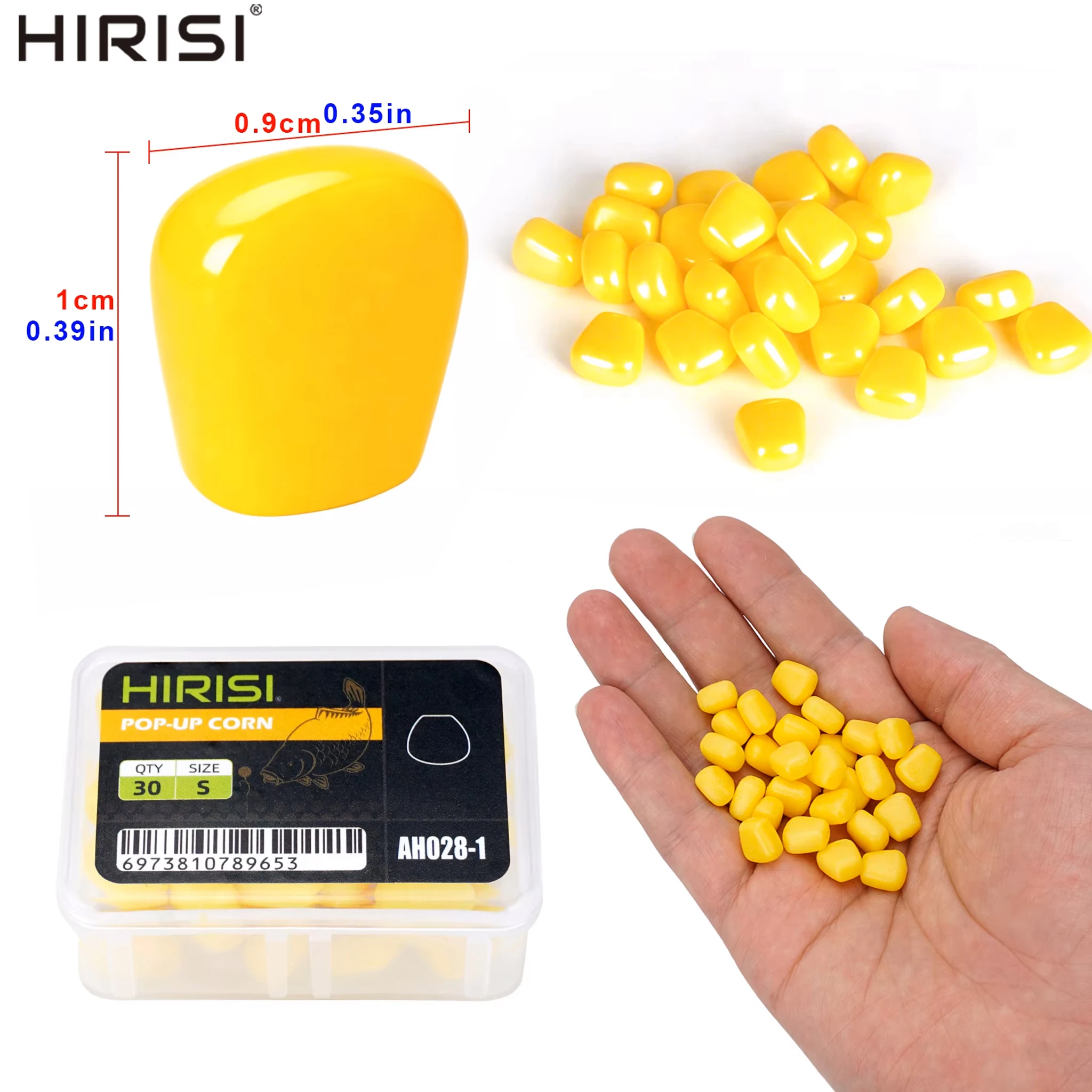 Hirisi 30Pcs Pop Up Corn Fake Bait Simulated Artificial Carp Fishing Lures Buoyant Boilie Hair Rig Terminal Tackle Accessories