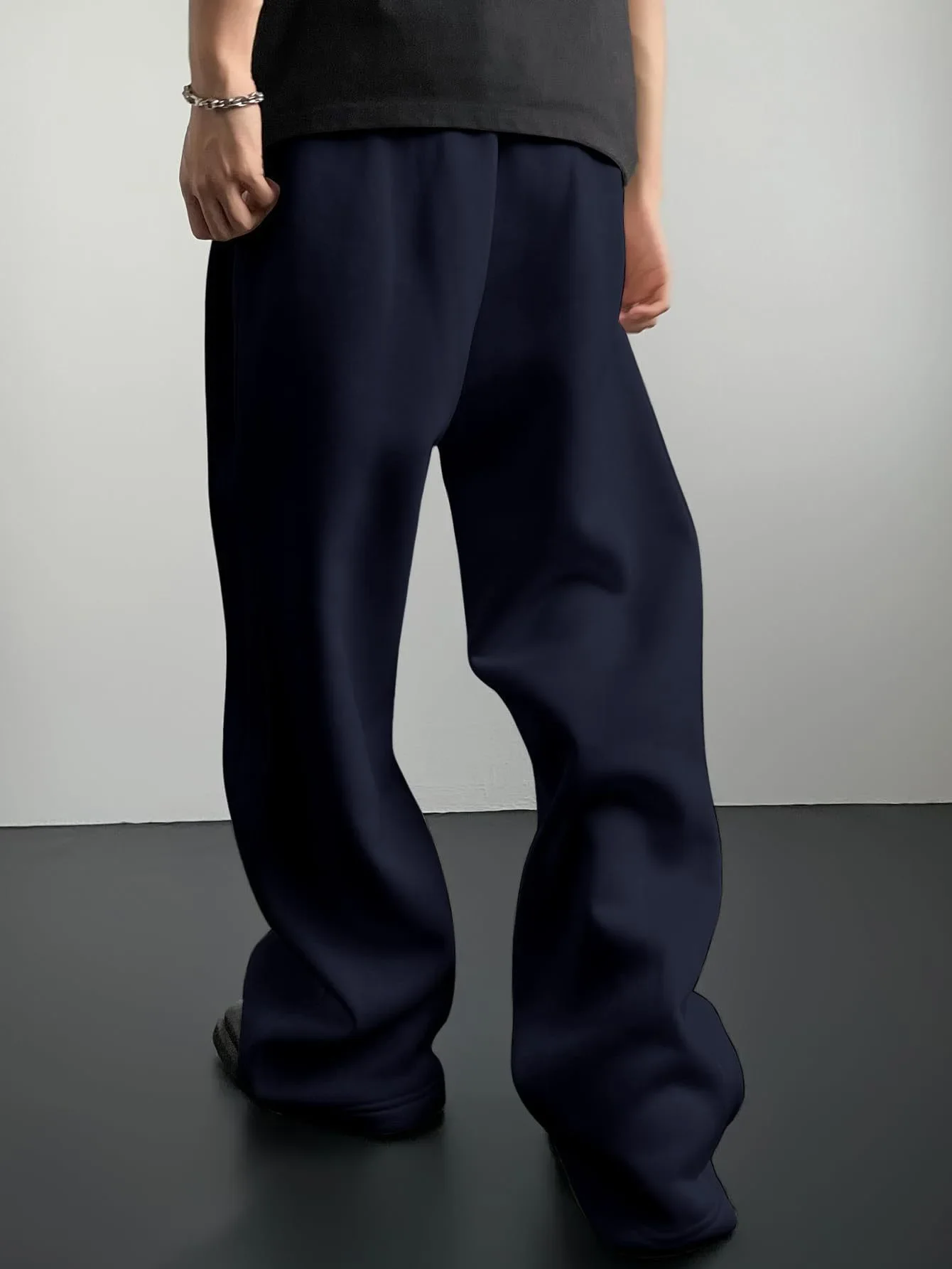 Couple Set Y2K Baggy Joggers Oversized Streetwear Pants Men Women Pure Color Cargo Pants for Running Workout image 3