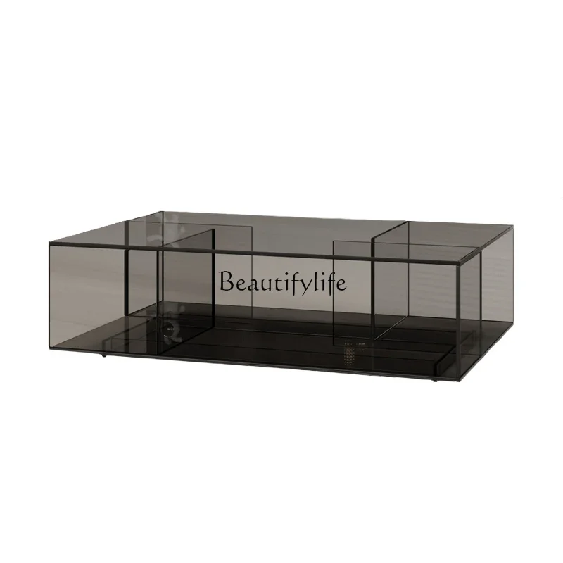 Italian minimalist coffee table light luxury living room minimalist modern small table glass