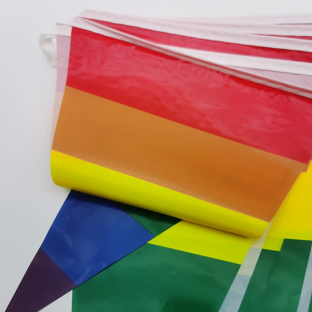 5/10M LGBT Pride String Flag Pennant 10/20 Flags Rainbow String Flag Banner Decor for LGBT Festival Party Celebration Decoration