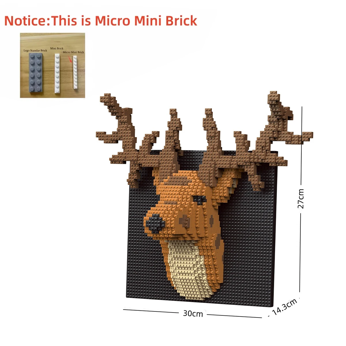 KNEW BUILT Modellbausteine ​​mit Rentier- und Elchmotiv – DIY-Deko-Ornament für den Schreibtisch zu Hause, Geschenk zur Stresslinderung für Weihnachten, Geburtstagsfeier – Detail 9