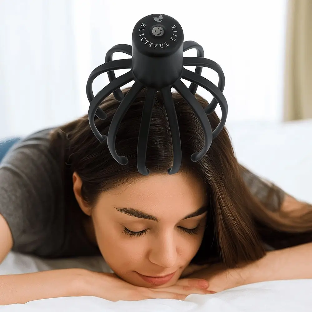 

3 Gears Electric Head Massager Multi-touch Type-C Claw Head Massager High Frequency Vibration Head Scratcher Relaxation