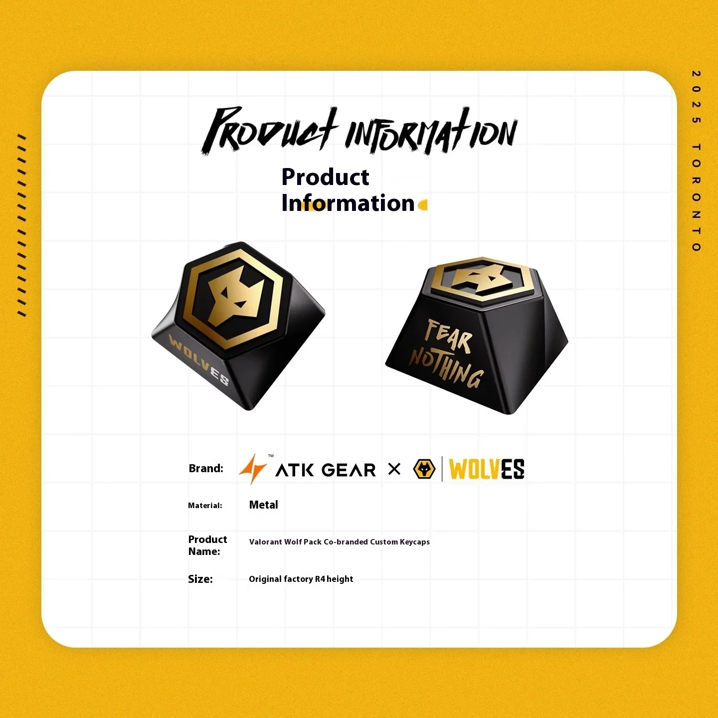 Atk wolf equipe conjunta metal keycaps esc keycaps personalização acessórios de jogo para pc keycap presentes personalizado esc keycap