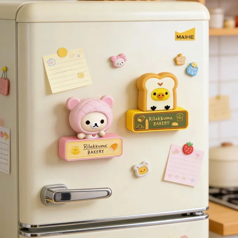 Genuine Rilakkuma Blind Box Bread Series Fridge Magnet Mystery Box Rilakkuma Fridge Magnet Night Light Magnetic Gift Toys
