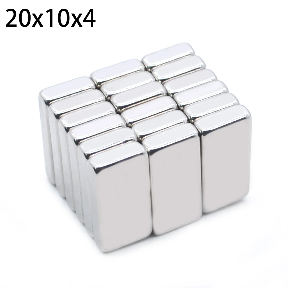 1-500Pcs 20x10x4 Neodymium Magnet 20mm x 10mm x 4mm N35 NdFeB Block Super Powerful Strong Permanent Magnetic Imanes 20*10*4  new