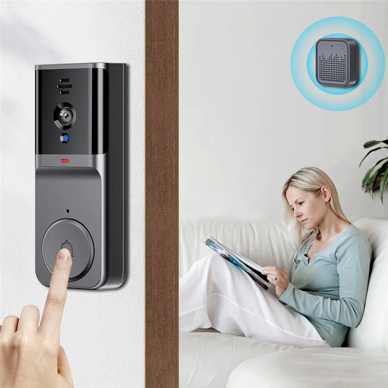 Дверной звонок Беспроводной звонок с камерой Дверной звонок Камера Беспроводная камера Дверной звонок Беспроводной без подписки-ABJU