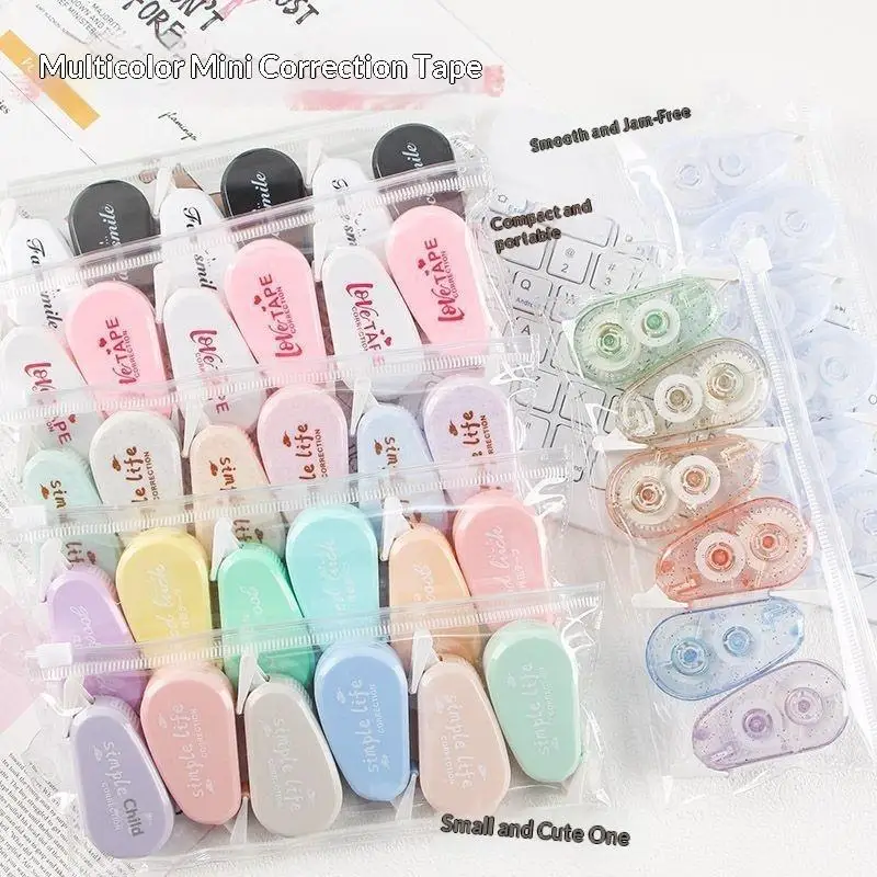 Mini Correction Tapes 6 Pieces Pocket Friendly for Students School Assignments Office Daily Revision Work Use