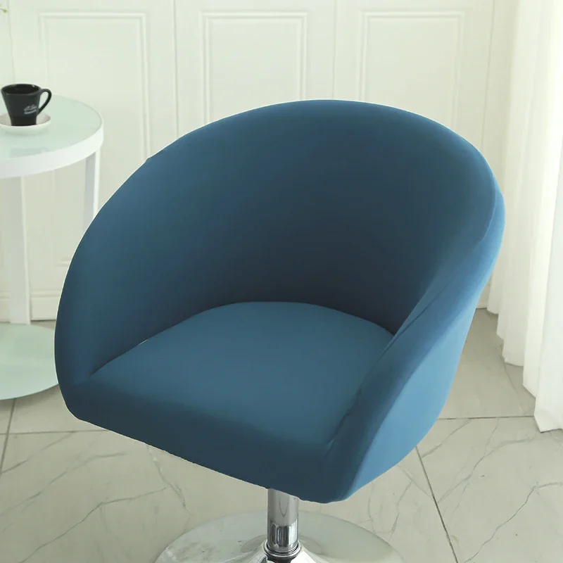 Elastic Universal Bar Counter Chair Cover for Bar Milk Tea Backrest Arc-shaped Rotating Integrated Chair Cover All-inclusive