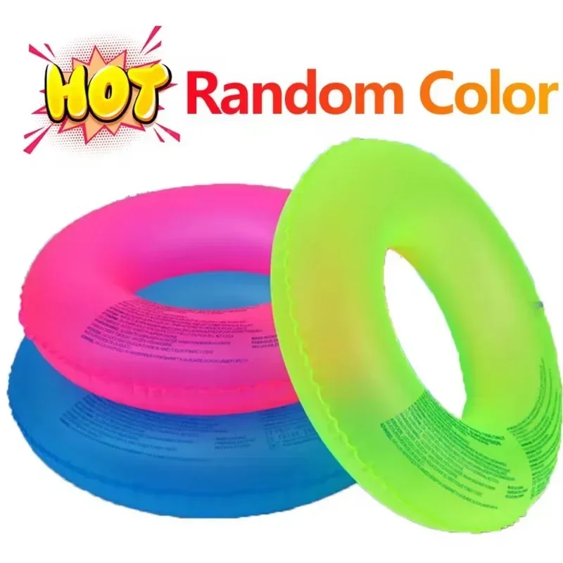 ฤดูร้อนสระว่ายน้ําเรืองแสง Inflatable ของเล่นว่ายน้ํากลางแจ้งแหวนสีสุ่มชายหาดว่ายน้ําลอยน้ําของเล่นสําหรับเด็กผู้ใหญ่