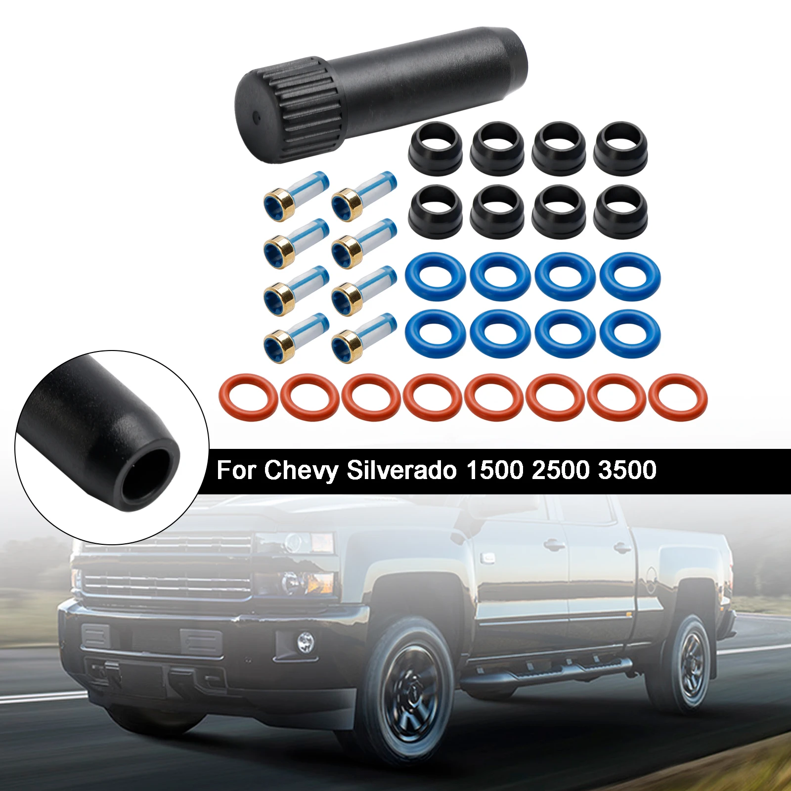 Fuel Injector Repair Seal Kit Fit for Chevy Silverado Fit for GMC Sierra 1500 2500 3500