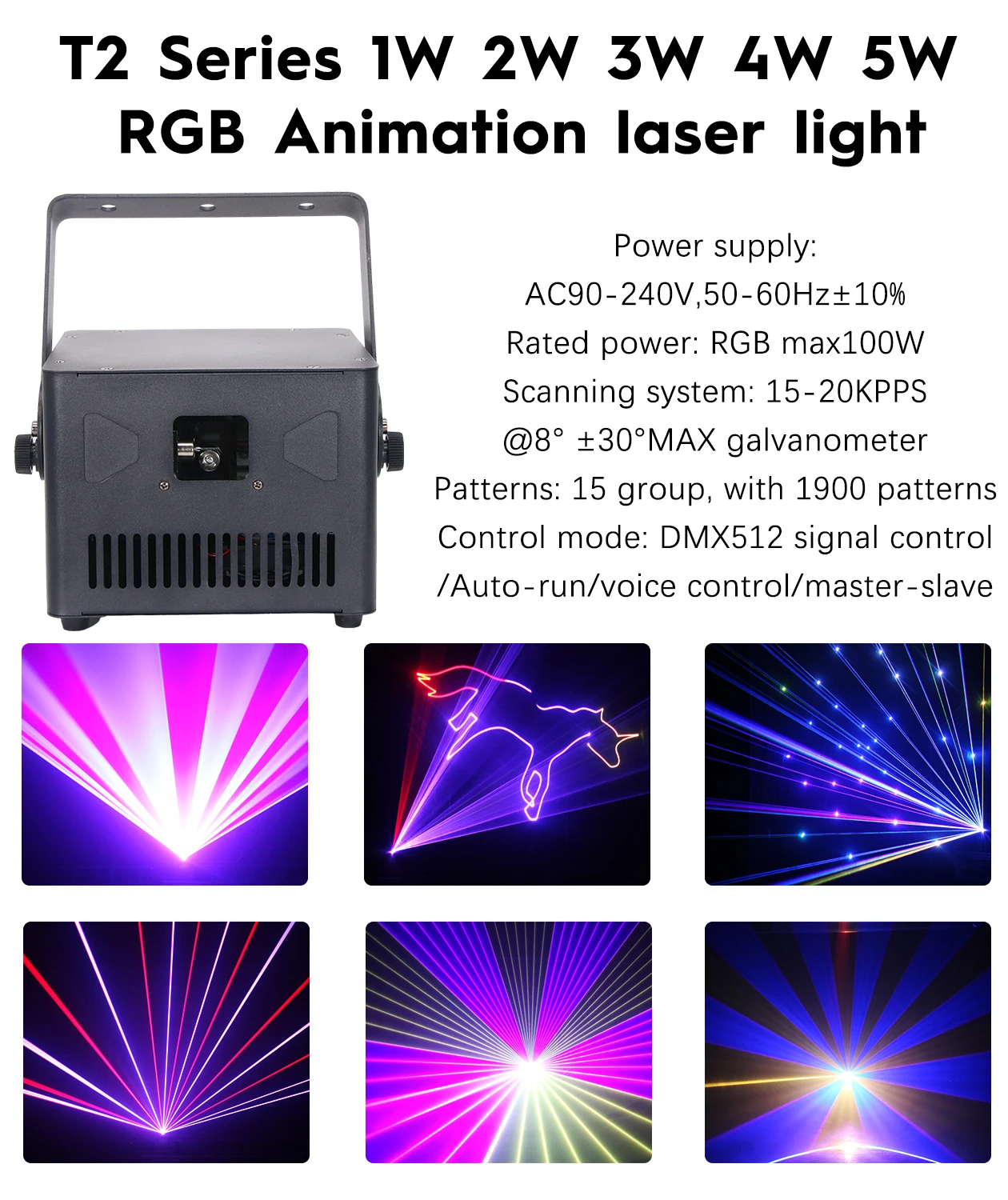 T2-705A 5W RGB Party animation Laser Dmx Controller Dj Hall Professional Stage Lighting Disco Bar Strong Beams Club Lights