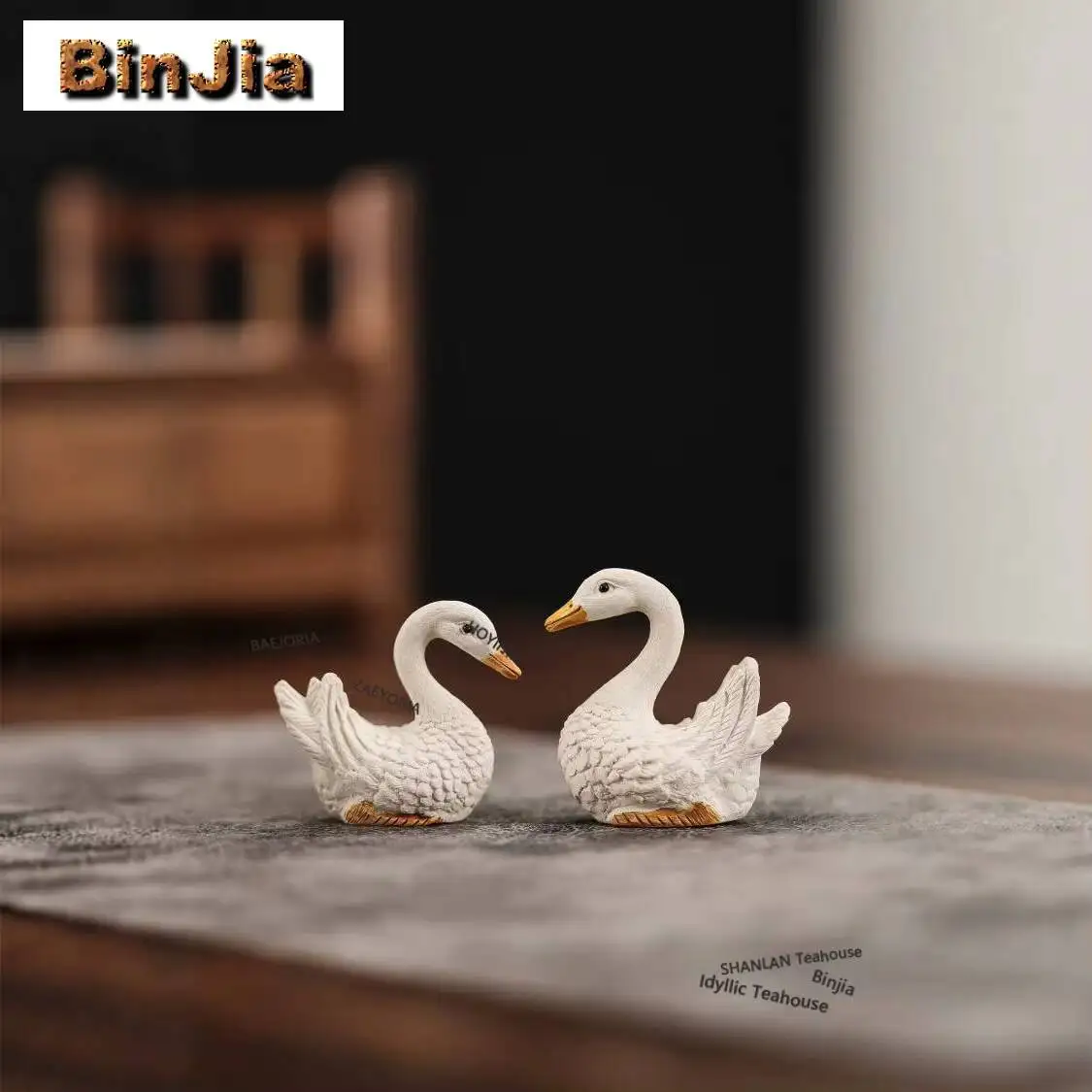 Purpler Sand White Goose Tea Pet Handmade Tea Sculpture Tea Figurine Play Toys Tea Statue Ornaments For Tea Accessories Crafts - view 4