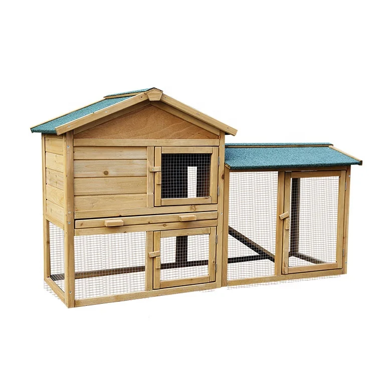 Manufacture Wooden Rabbit Living House Backyard Nest Box Pet Cage Rabbit Hen Hutch