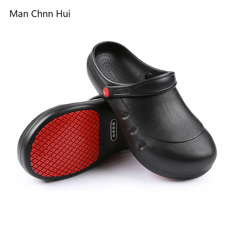 Vụ Tai Nạn Thép Chống Ngón Chân Được Thiết Kế Đầu Bếp Giày Căng Tin Unisex Chống Trơn Trượt Giày Công Sở Nhà Hàng Nhà Bếp Chống Thấm Dầu Chứng Minh dép Đi Trong Nhà