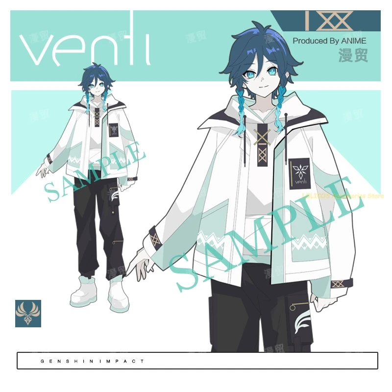 

Game Genshin Impact Venti Cosplay Costume Spring Autumn Fashion Unisex Wind Coat Hoodie Tops Coat Jacket Skirt Suit Student