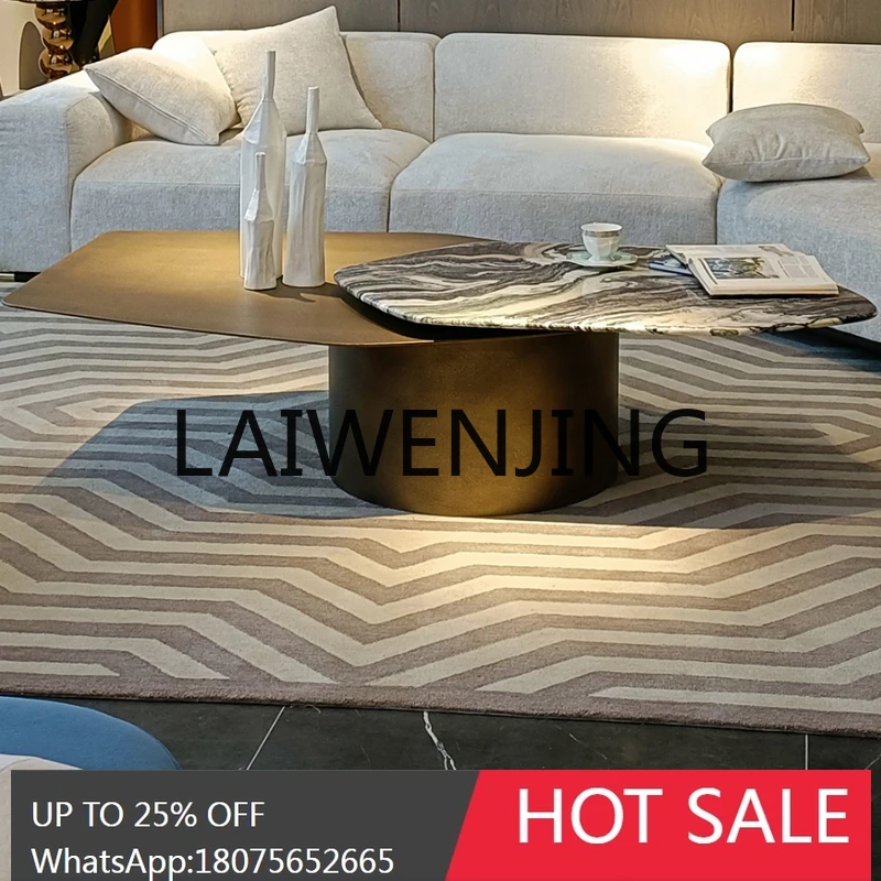 RWJ Stainless Steel Italian Simple Luxury Tea Table Designer Model High-End Combination Rotating Tea Table