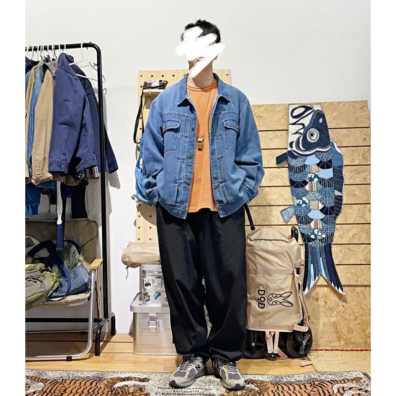 New Arrival Cityboy Loose Silhouette Workwear Denim Jacket Washed Old Texture Youth Men's Japanese Coat
