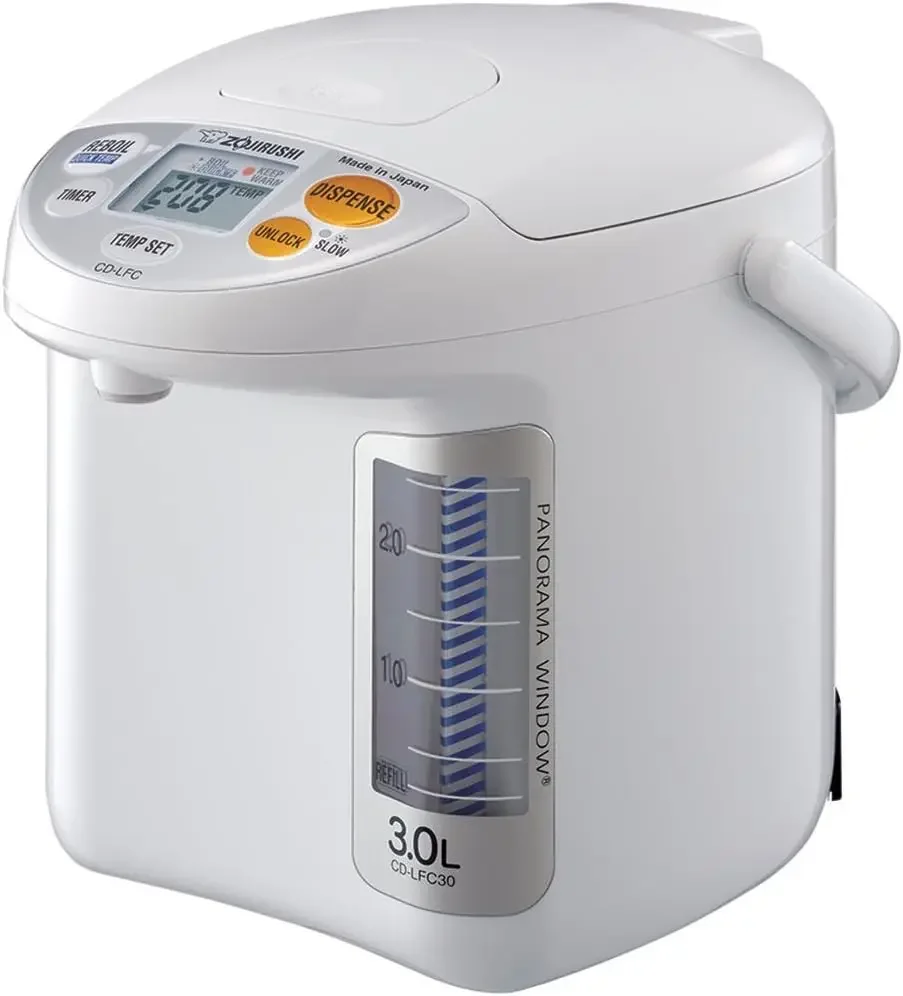 CD-LFC30 Panorama Window Micom Water Boiler and Warmer, 101 oz/3.0 L, White & NS-ZCC10 Neuro Fuzzy Rice Cooker,