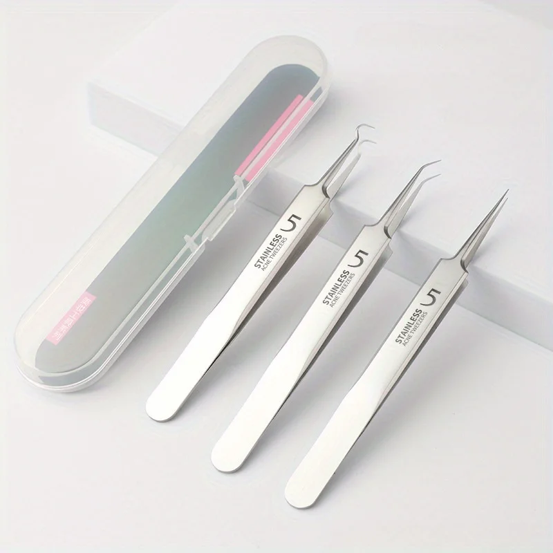 3pcs Professional Blackhead Needle Set - Precision Comedones Extractor For Removing Blackheads And Squeezing Comedones