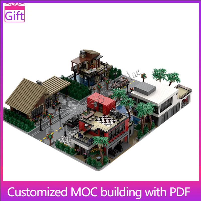 11629 PCS Hot Selling Coastal City Scene Model Modular DIY Set Building Blocks Kids Assembly Display Toys Festival Surprise Gift