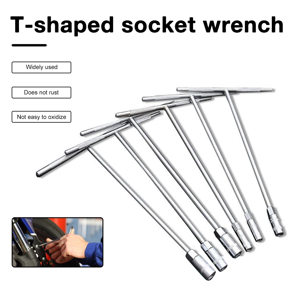 T-shaped Hand Tool Hex Socket Wrench Car Motorcycle Maintenance  8mm 10mm 12mm 13mm Extended T-Socket Wrench