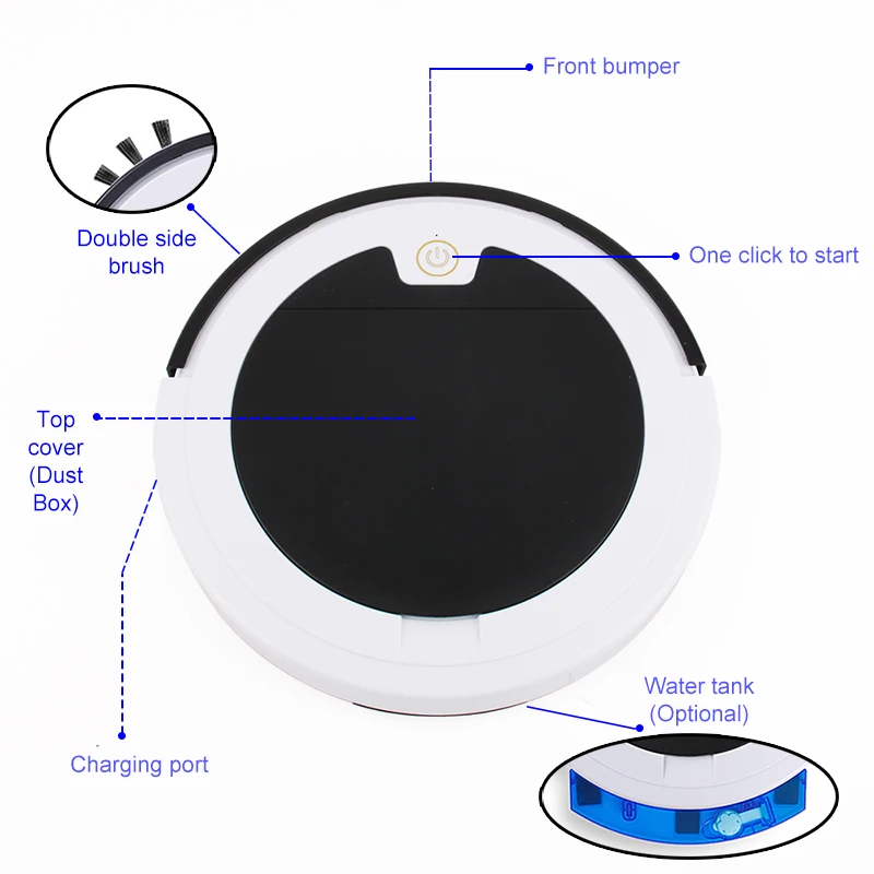 Robot aspirador eléctrico con filtro HEPA, supersucción, fregado remoto, recargable, barrido de polvo, limpieza en seco, 110V, 220V