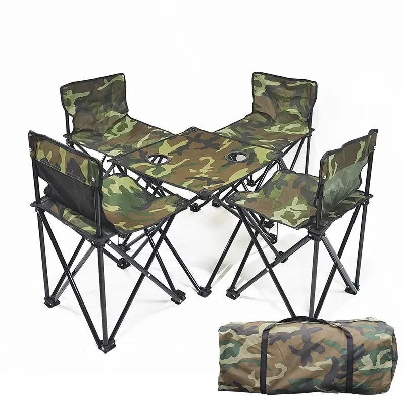 حار بيع التخييم في الهواء الطلق الترفيه الجدول وكرسي مجموعة من خمس قطع للنزهة الشاطئ حزب طاولة قابلة للطي وكرسي #3
