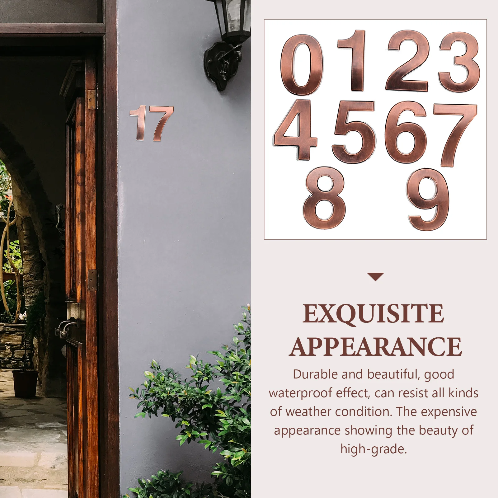 

10 Pcs 10cm Digital Door Plate House Mailbox Number Apartment Hotel Garden Office Reflective Sign Durable Waterproof Decoration
