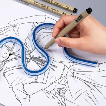 유연한 영어 및 메트릭 체중계 규칙, 엔지니어링 드래프팅 드로잉 바느질 도구, 곡선 눈금자, 30 cm, 40 cm, 50/60 cm