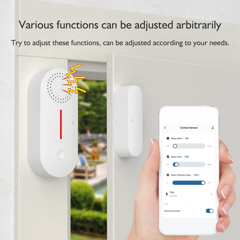 Porta Magnética Sem Fio e Sensor De Janela, Alarme WiFi, Chimes Quando Abre, Tuya Smart Devices, 1 Pc