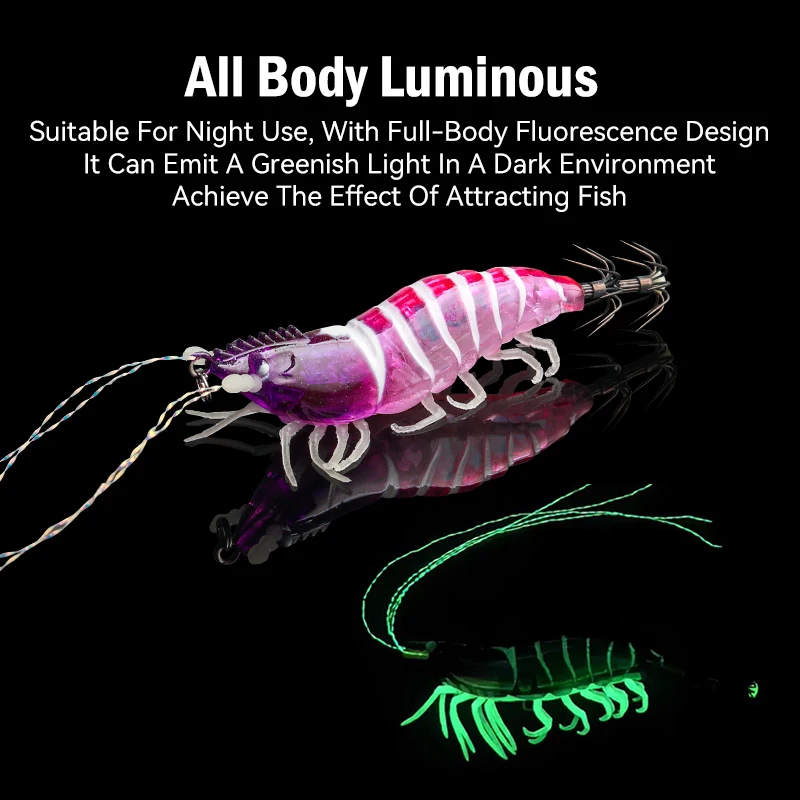 مضيئة خطاف صيد على شكل سمكة الروبيان الحبار Bkk هوك الصيد السحر 80 مللي متر 5 قطعة/المجموعة الأخطبوط الحبار الروبيان المياه المالحة الطعوم #5