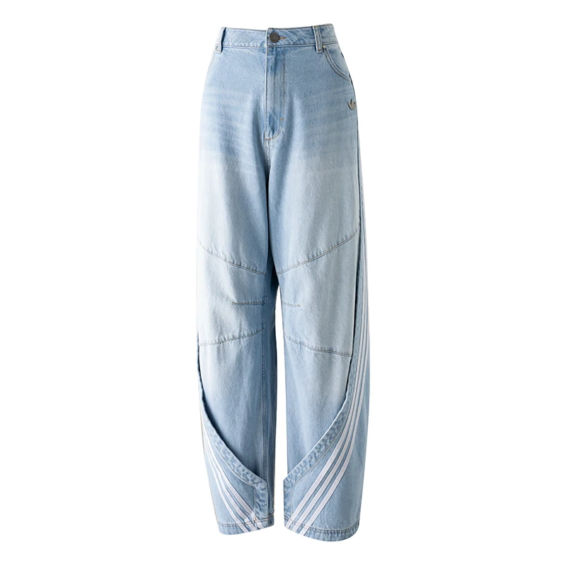 Adidas Trefoil Women's Loose Casual Denim Sports Pants Ky5188