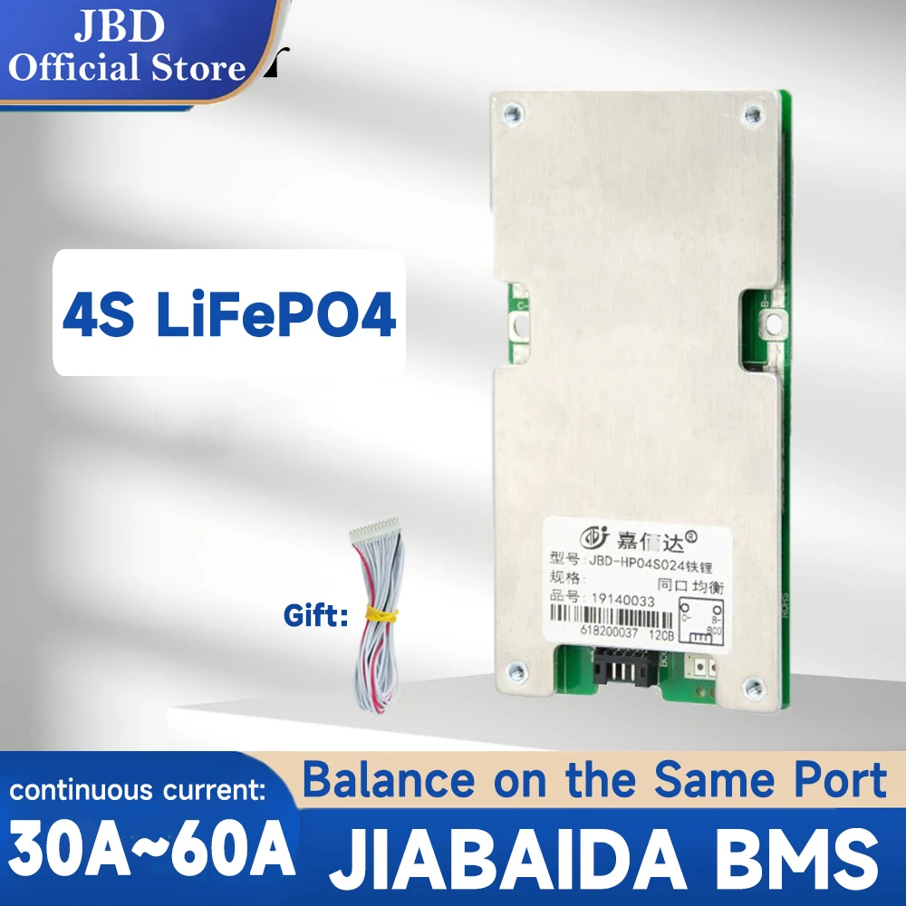 

JBD BMS 4S Lifepo4 12V 40A 30A 60A Common Port Balance NTC 3.2V Lithium Battery for Electric Energy Storage Tools JBD BMS