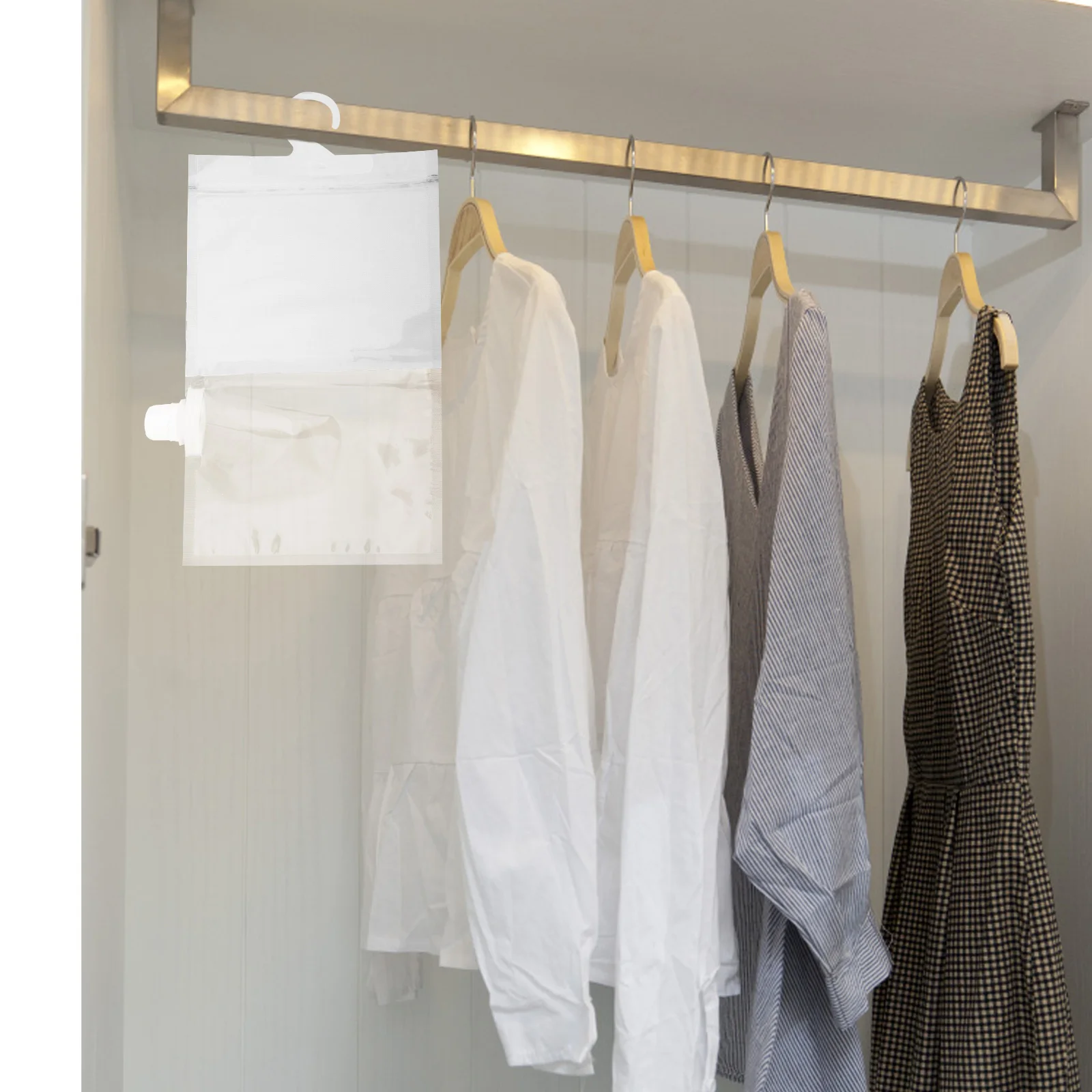 

10Pcs Clear Reusable Hanging Moisture Absorber Bags Packs for Closet Dorm Dormitory Home Car Dehumidifiers Hanging Bags for Boat