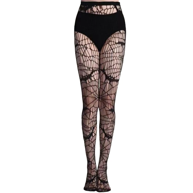 Women High Waist Leggings Fashion Fishnet Stockings Hollow out Tights Pantyhose