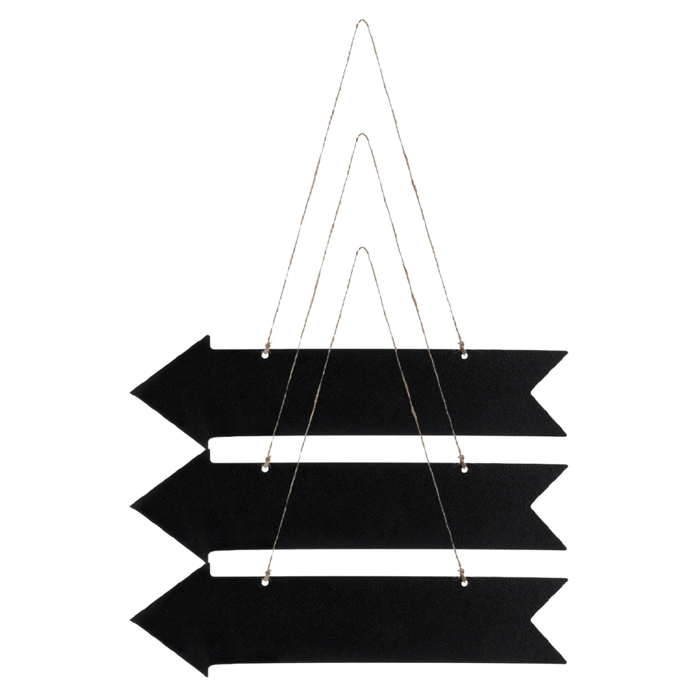 

3pcs Wooden Sign Chalkboard Small Smooth Writing Decorative Arrow Directional Hanging Wall Signs Display Notice Items