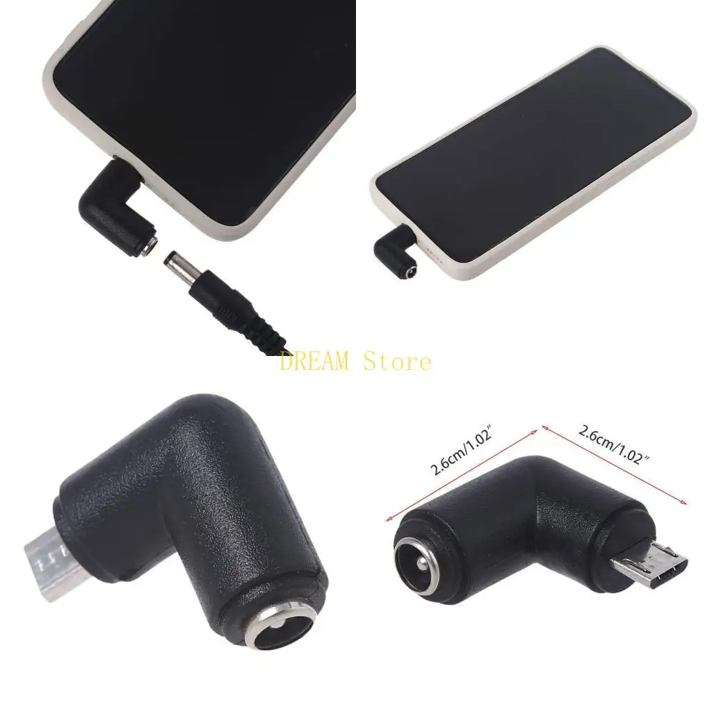 5V 90 Degree 5.5 x 2.1mm Female to Micro USB Adapter Convertor best sale