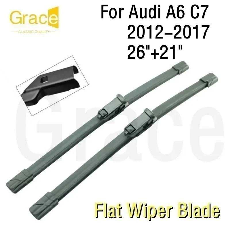 

For Audi A6 C7 Wiper Blade 26"+21“ Car Windshield Windscreen Rubber 2012 2013 2014 2015 2016 2017