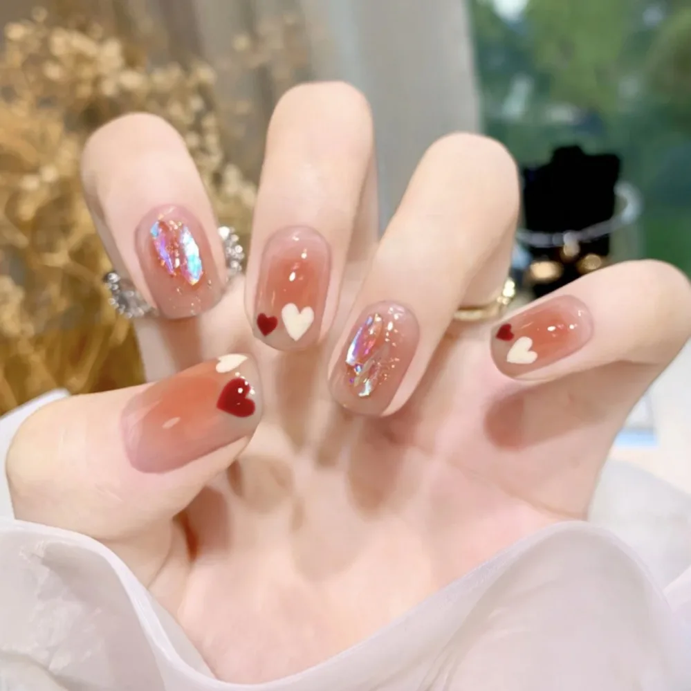 24Pc Naadloze Verwijderbare Pers Op Nagels Tips Kunstmatige Kist Nep Nagels Volledige Dekking Waterdichte Nail Art Valse Nagels Afgewerkt