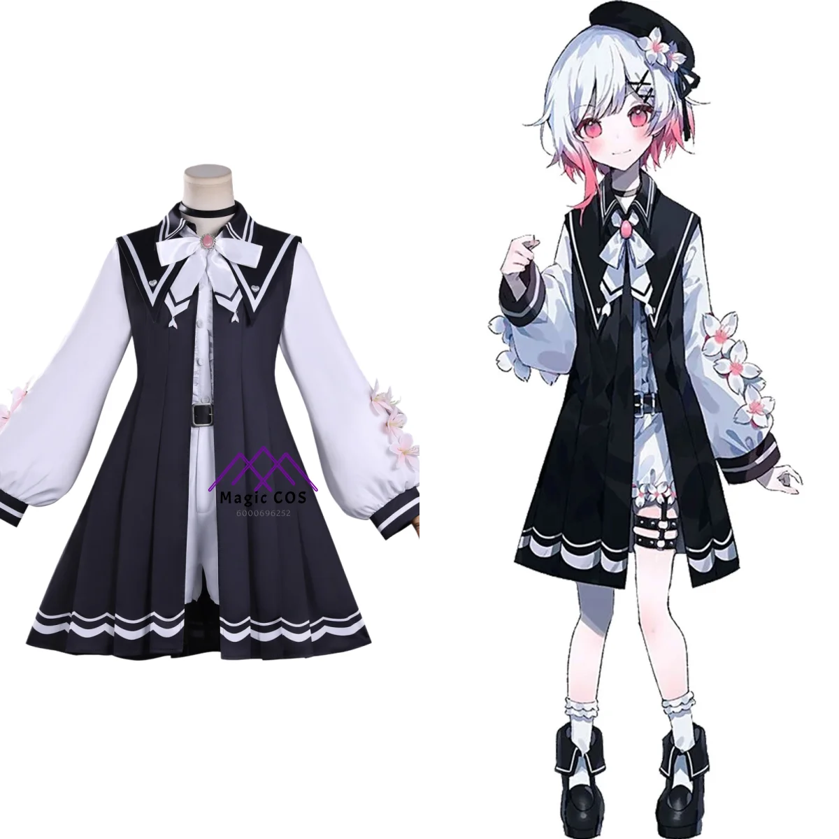 

Magical Girl's Magic Trial Cosplay Costume Anime Emma Sakuraha Role Playing Clothes Black Uniform Dress Women Comic Con Party