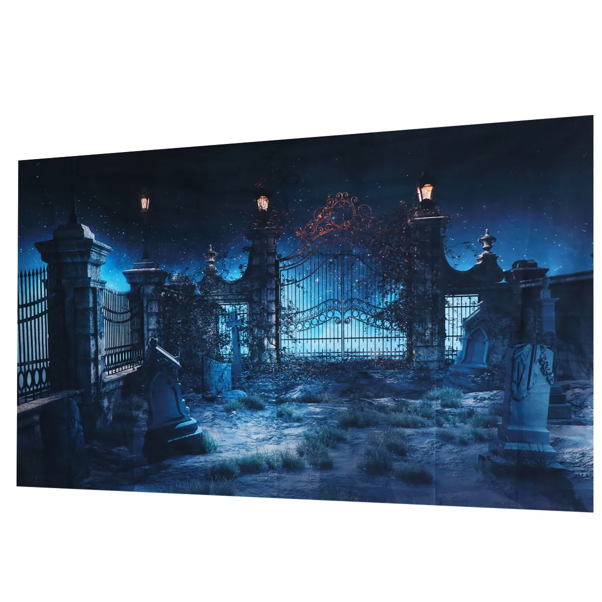 

Graveyard Background Cloth Foldable Wrinkle-Free Reusable Halloween Tapestry For Photography Studio Party Decor Scary Prop