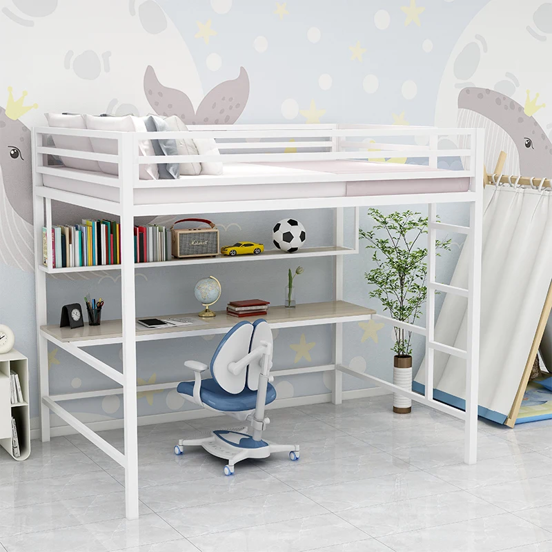 Bed, table, adult elevated bed sheet, upper floor, second floor, suspended children\'s dormitory, high and low bed with