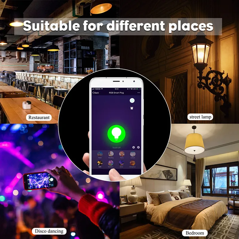 Wifi Smart Led Light Bulb E27 Tuya smart Bulb RGB Lamp Work 10W Dimmable APP Voice Control Wifi Bulb for Alexa Google Home Tuya