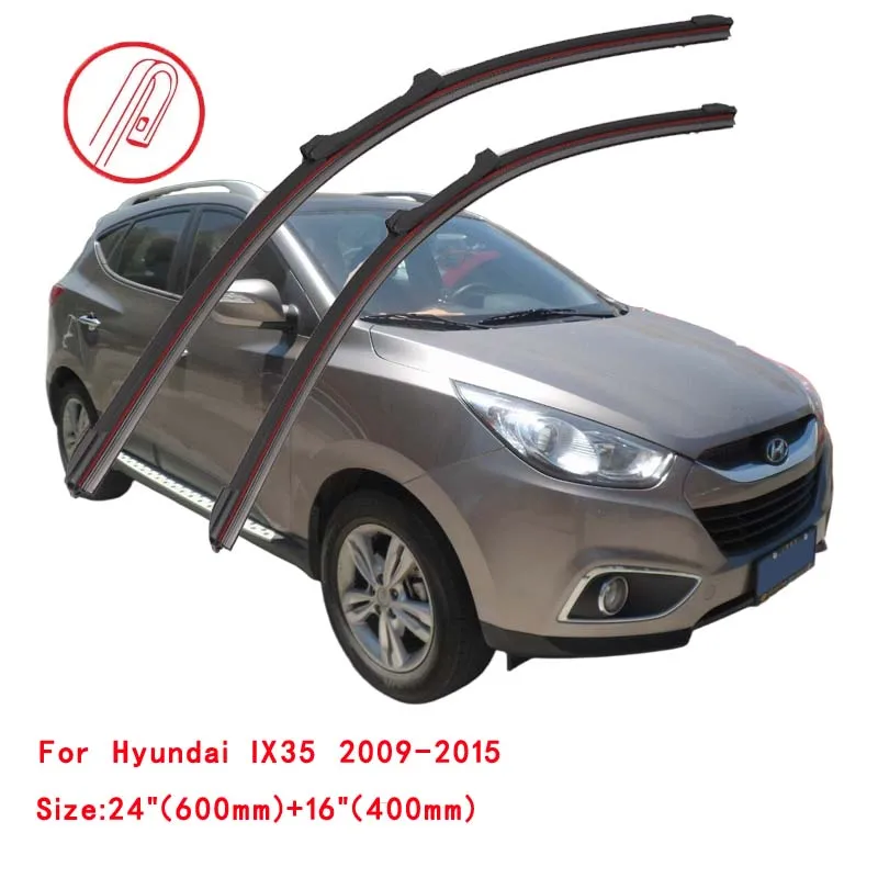 For Hyundai Ix35 2010 2011 2012 2013 2014 2015 LM Tucson Ix Car Wiper Blade Front Windshield Wipers Car Accessories  J Hook Type