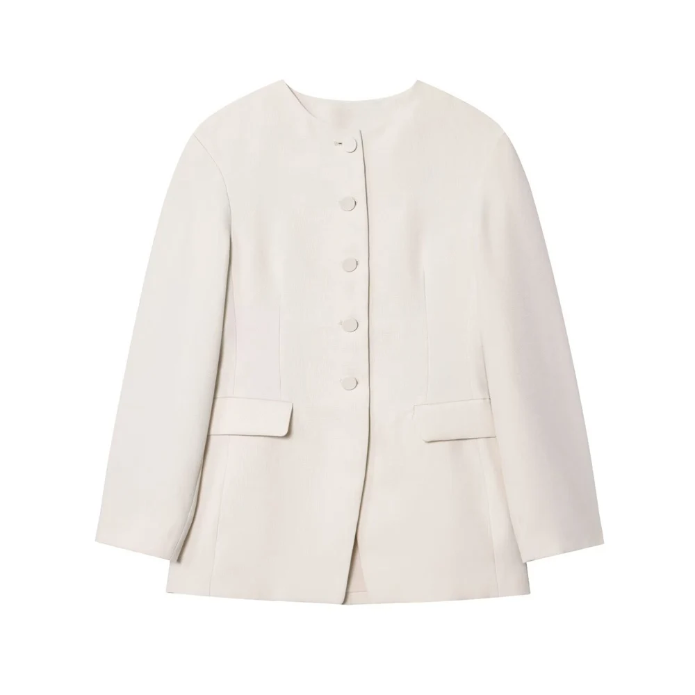 

Женский новый модный модный простой темпераментный однотонный костюм с круглым вырезом и пряжкой, пальто