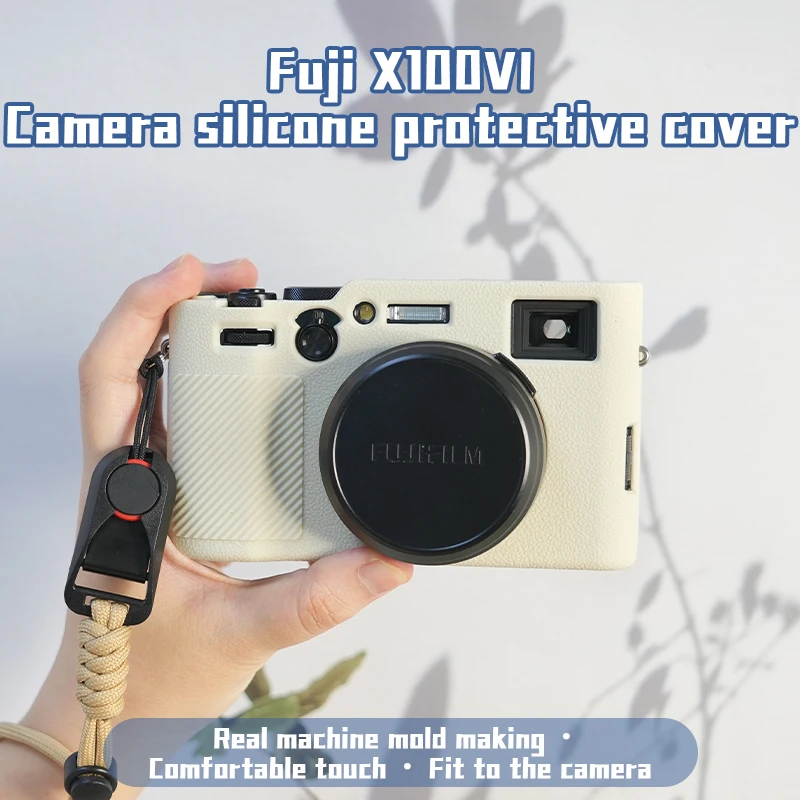 Suitable for Fuji X100VI silicone protective case, X100VI base leather case, dustproof and anti drop camera bag