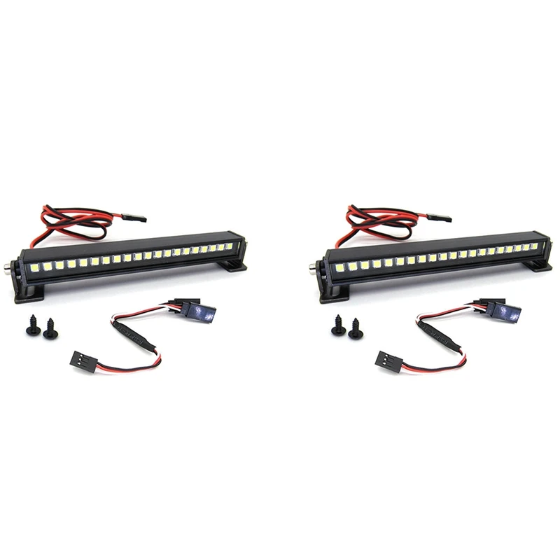 2x LED Dach lampe Licht leiste mit Konvertierungs kabel für wpl d12 c14 c24 c34 mn d90 mn99s rc Auto Upgrade Teile Zubehör